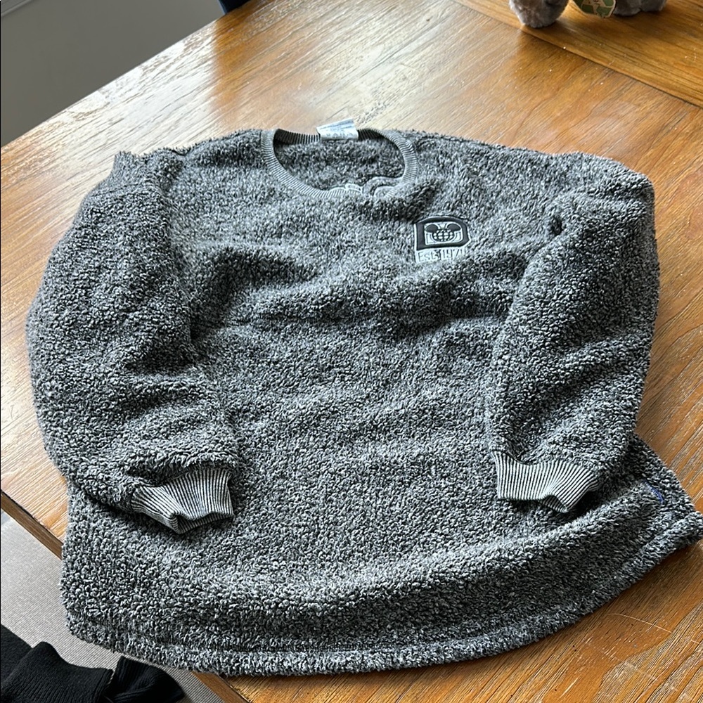 Disney Gray Crew Neck Sweater Classic Knit oversized fleece size l